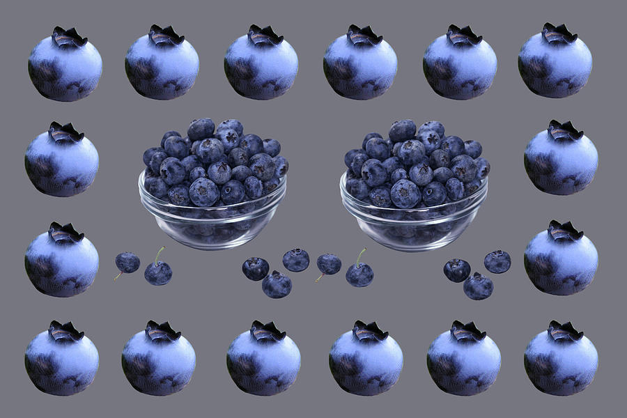 Blueberries Fruit Art Mixed Media by Movie Poster Prints