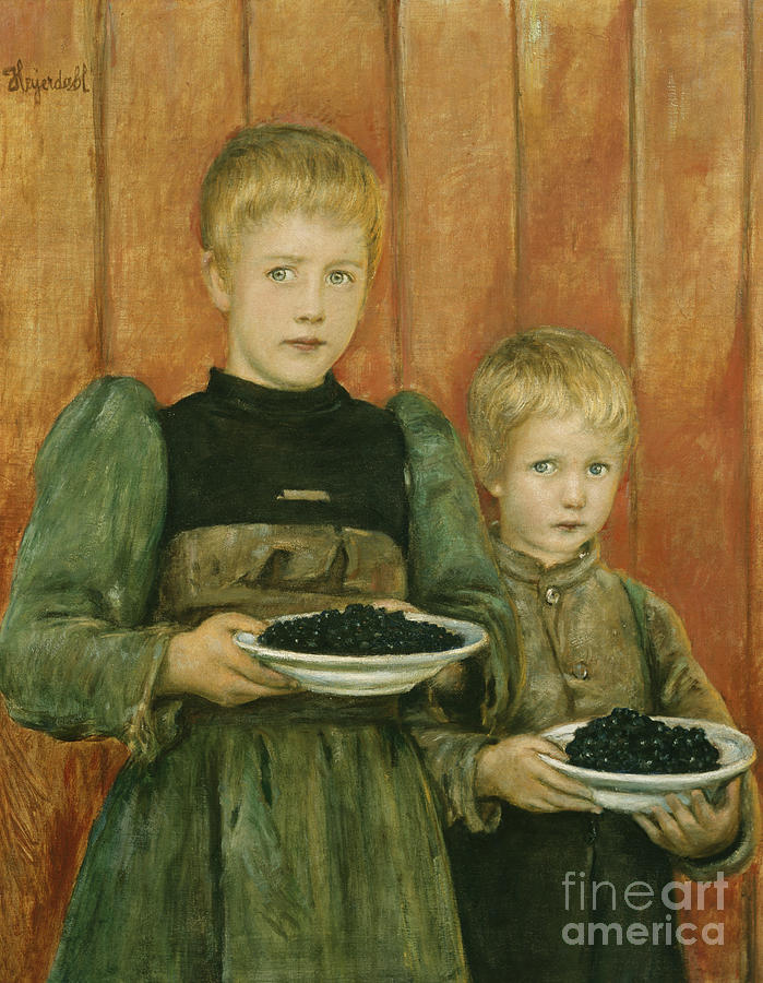 Blueberry, 1899-1900 Painting by O Vaering by Hans Heyerdahl