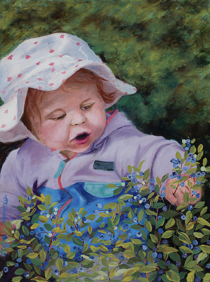 Blueberry Baby Painting by Mary Giacomini