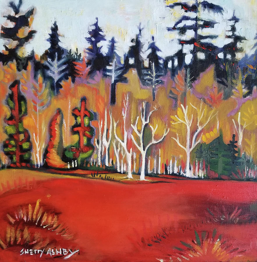Blueberry Barrens Painting by Sherry Ashby