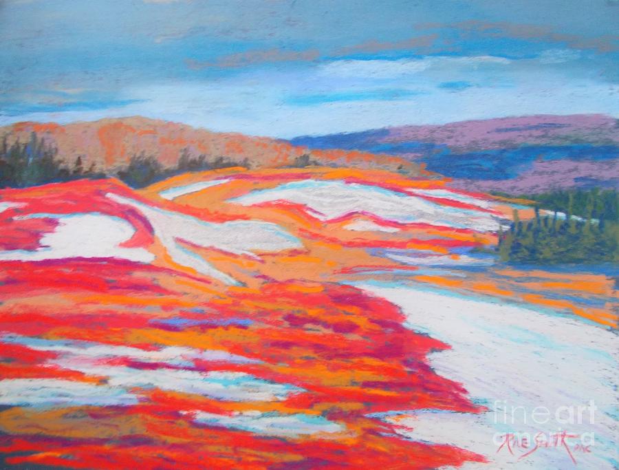 Blueberry fields in winter Pastel by Rae  Smith PAC