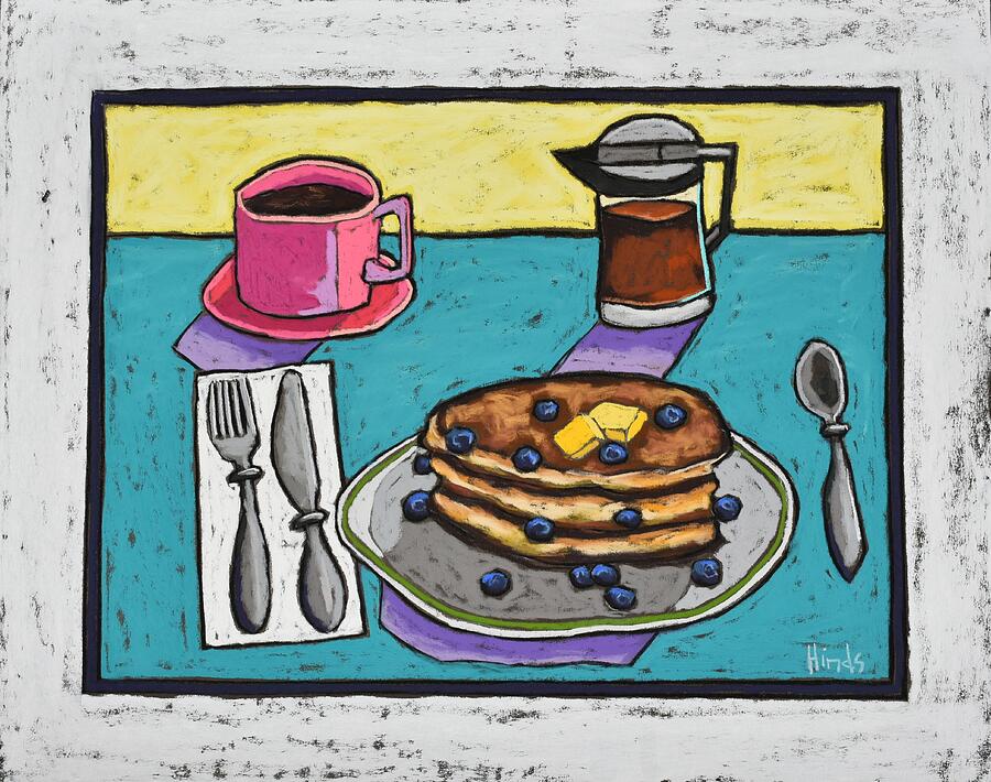 Blueberry Flapjacks Painting by David Hinds