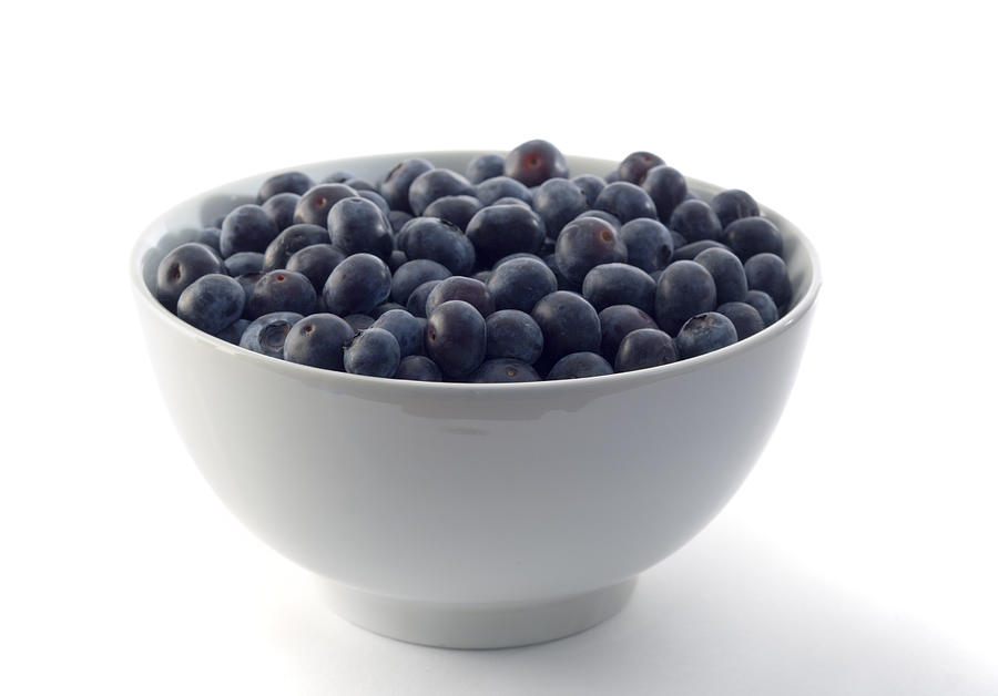 Blueberry in White Bowl Photograph by YinYang