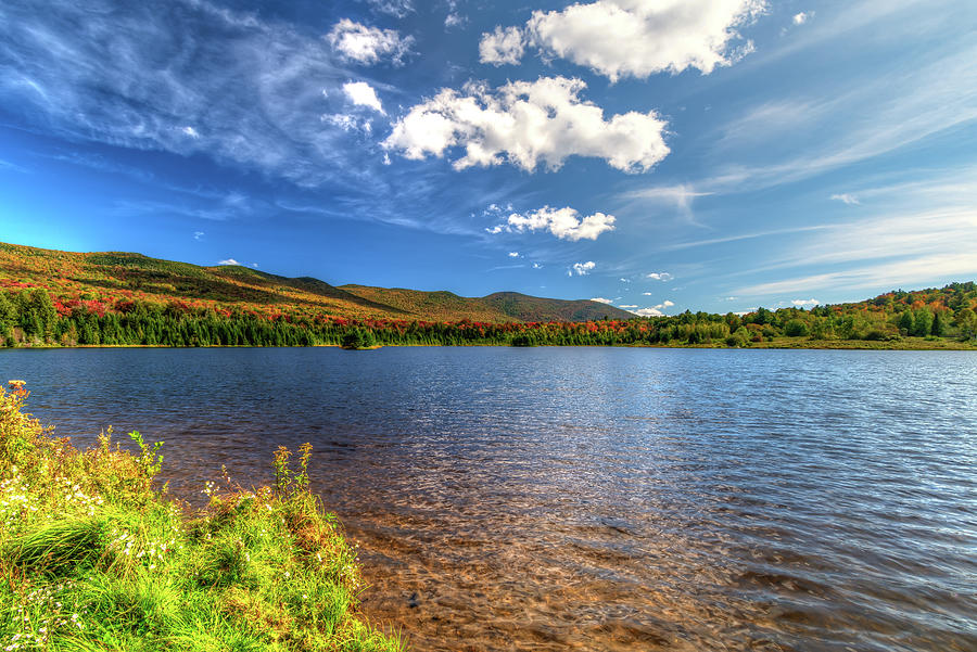Blueberry Lake Early Autumn - Warren, Vermont Photograph by Chad Dikun