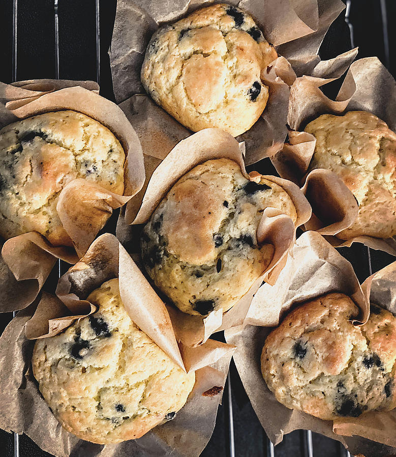 Blueberry Photograph - Blueberry Muffins by Mary Underwood