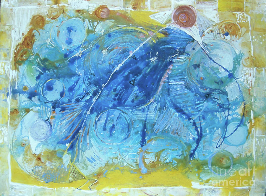 Bluebird Painting by Cherie Salerno