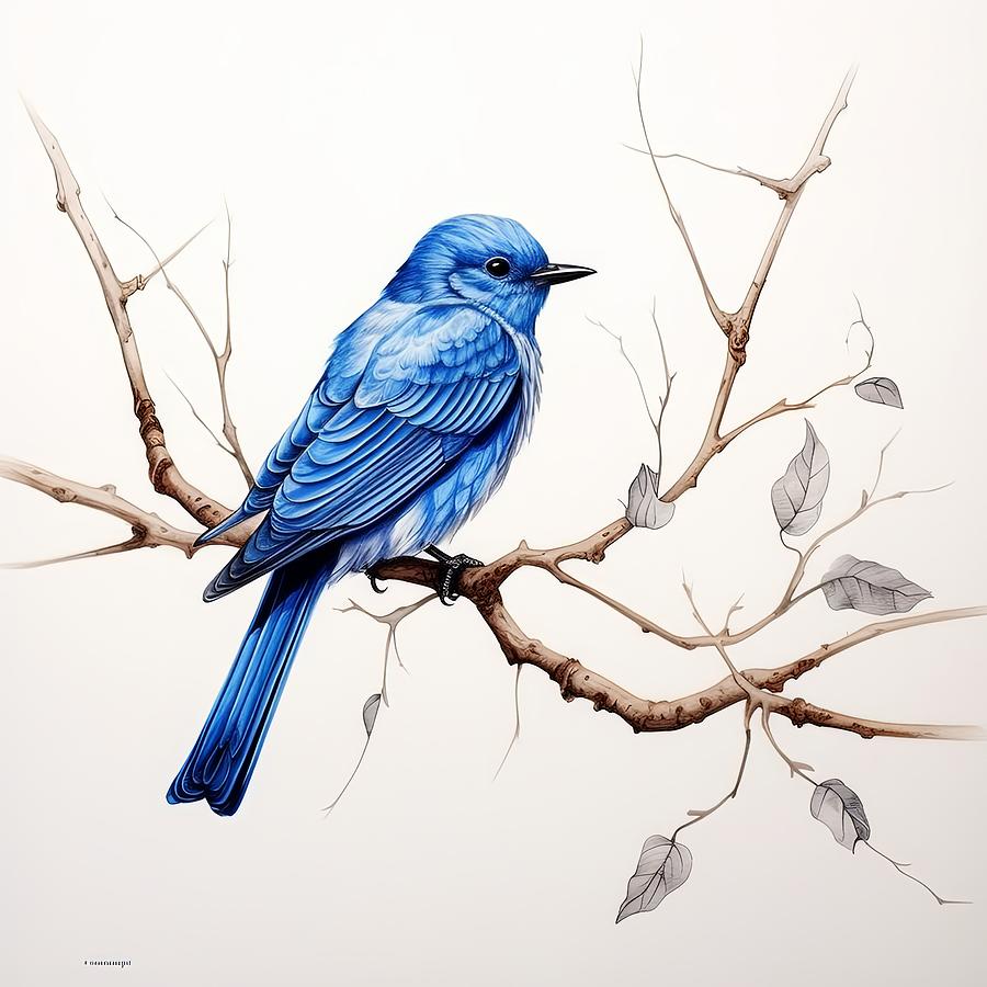 Bluebird Home Decor Painting by Lourry Legarde