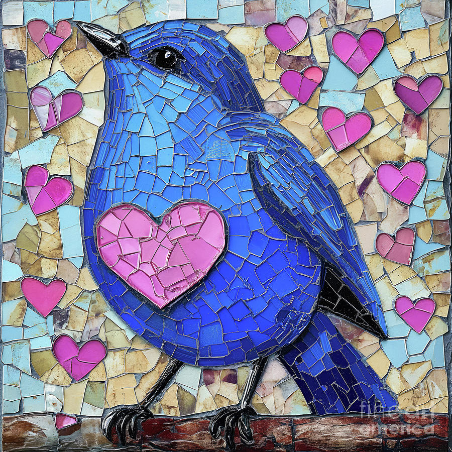 Bluebird Painting - Bluebird Love by Tina LeCour