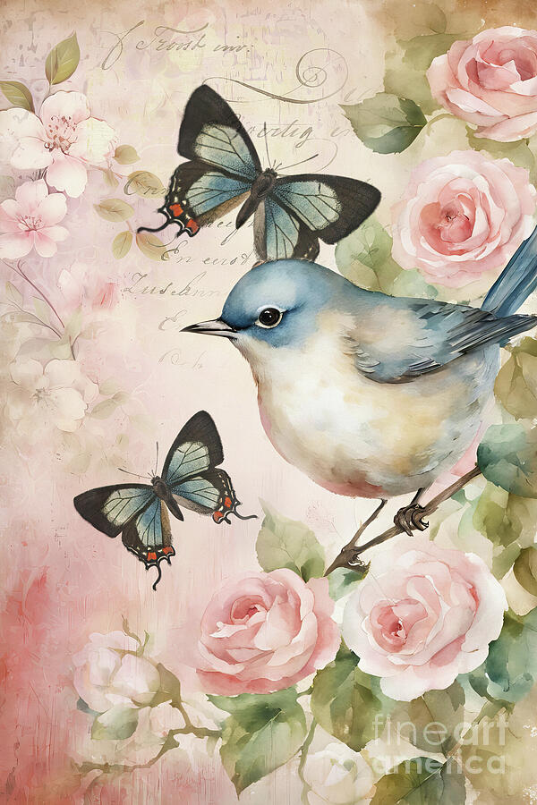 Bluebird Melody Painting by Tina LeCour Bluebird Melody Painting by Tina LeCour