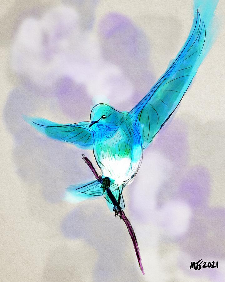 Bluebird Digital Art by Michael Kallstrom