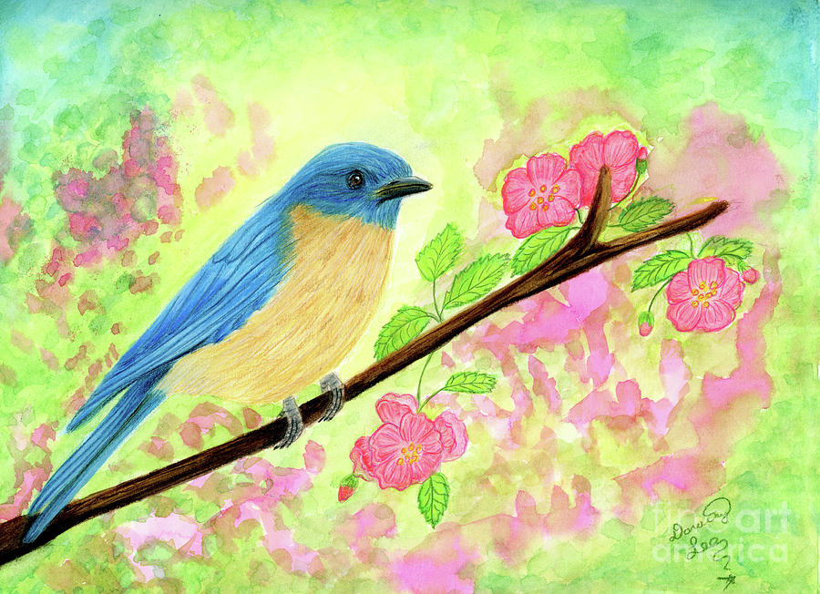 Bluebird Of Springtime Happiness Painting by Dorothy Lee