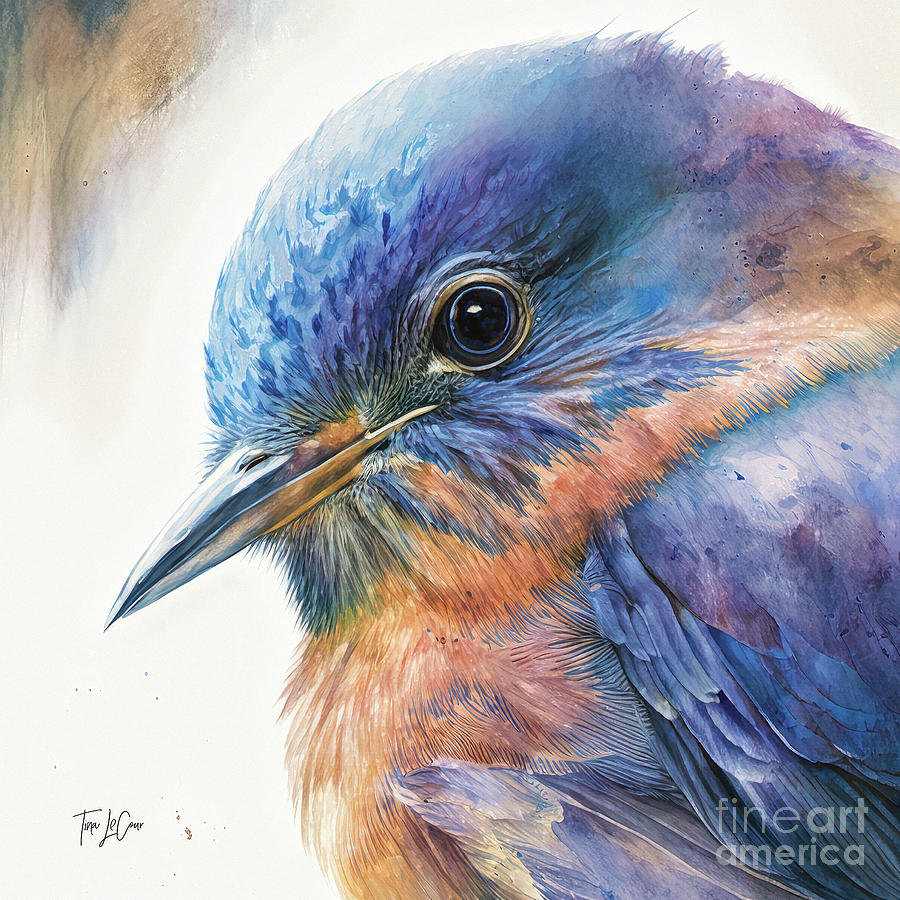 Bluebird Portrait Painting by Tina LeCour