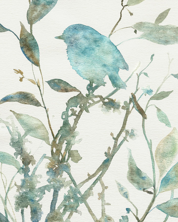 Bluebird Silhouette 1 Painting by Carol Robinson