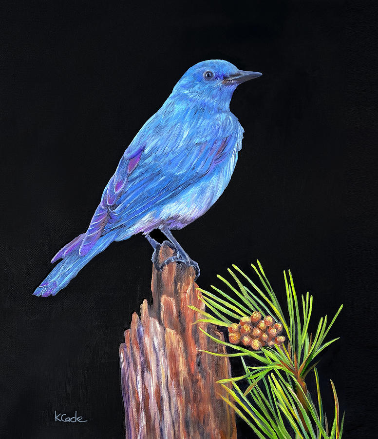 Bluebird Spirit Painting by Karen Cade