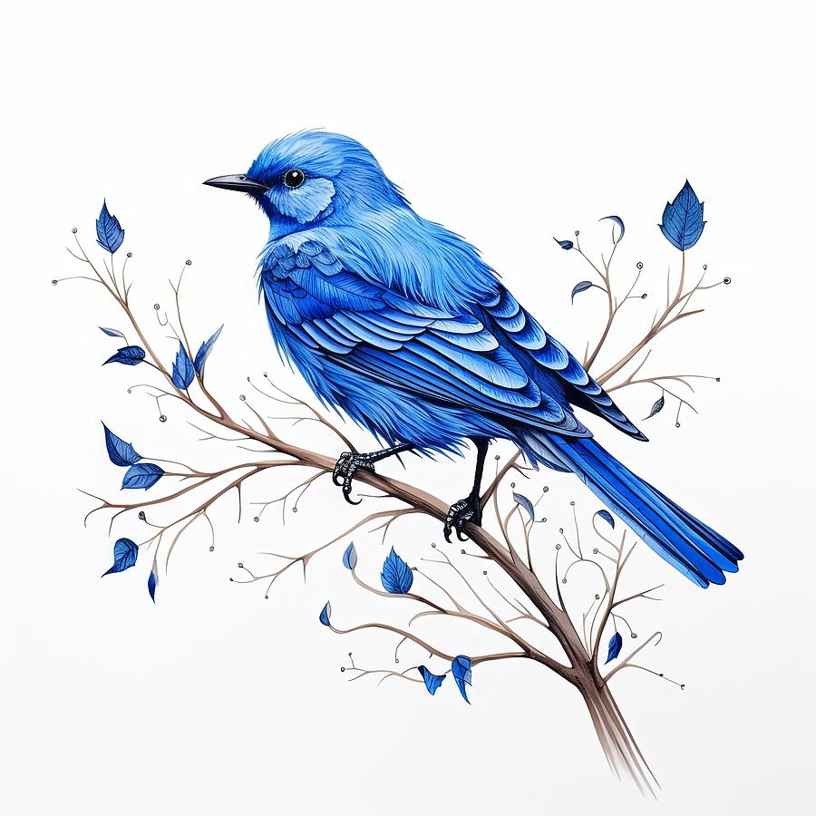 Bluebird Spring Painting by Lourry Legarde