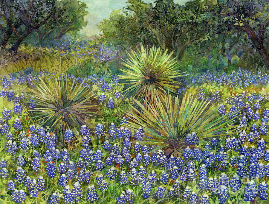 Bluebonnets And Yucca 2 Painting