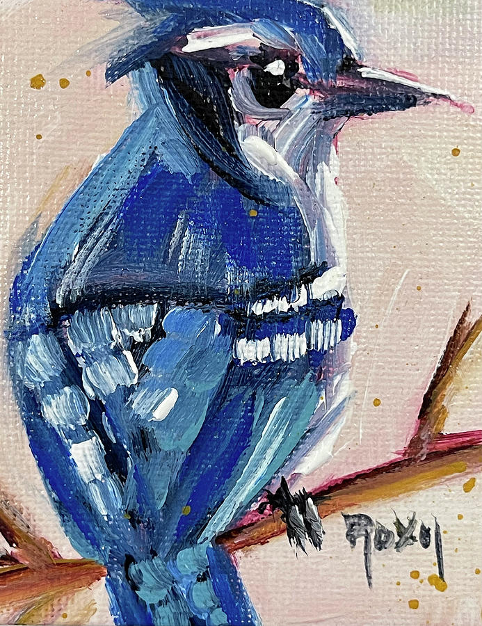 Bluejay 1 Painting by Roxy Rich