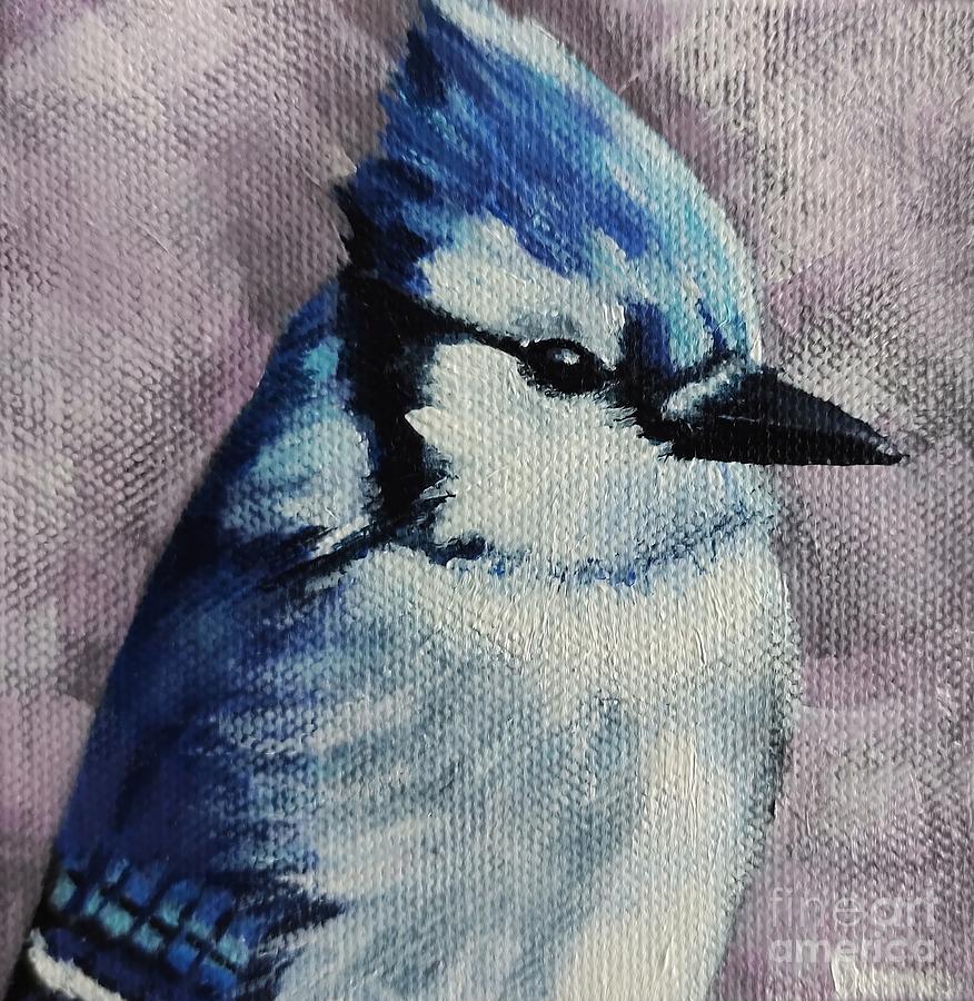 Bluejay Painting by Lisa Dionne