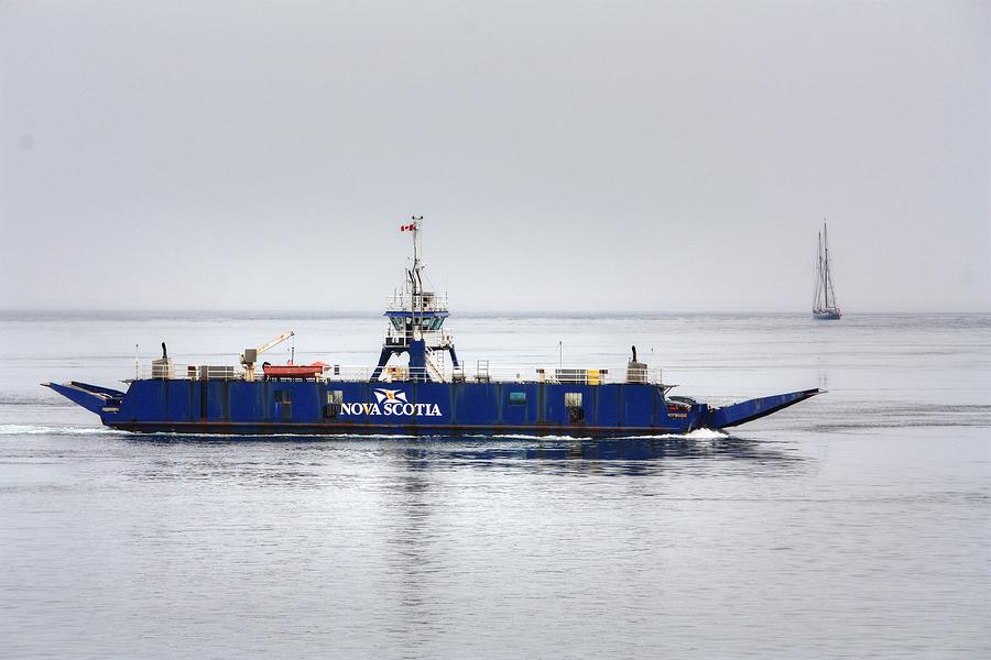 Bluenose ll and ferry Photograph by David Matthews
