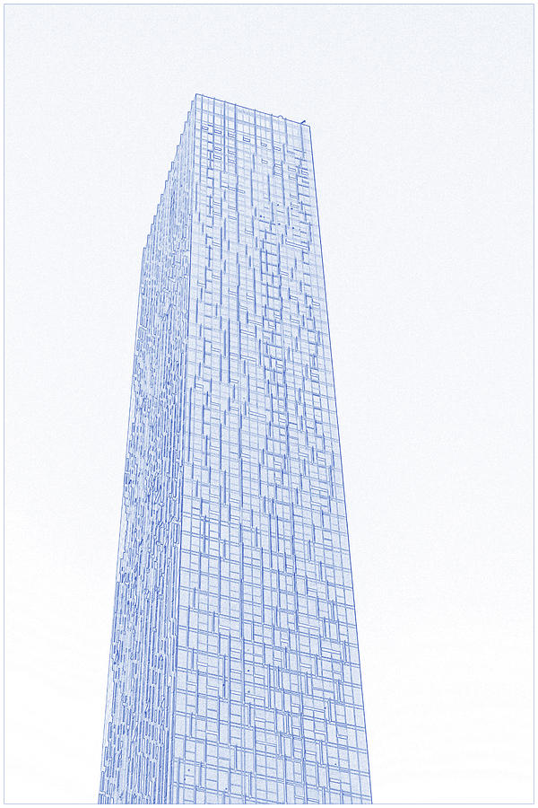 Bluepring Drawing - Abstract Architecture 7 Painting by Celestial Images