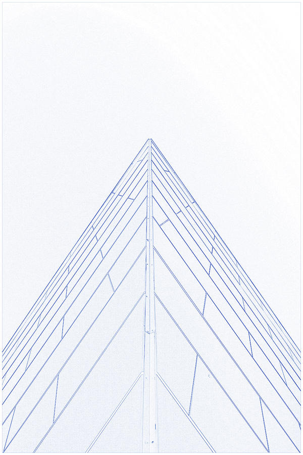 Blueprint Drawing - Abstract Architecture Painting by Celestial Images
