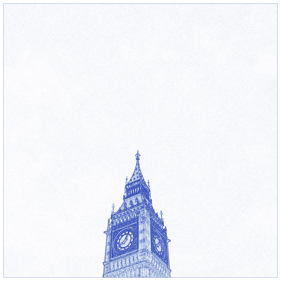 Blueprint  Drawing - Big Ben Painting by Celestial Images