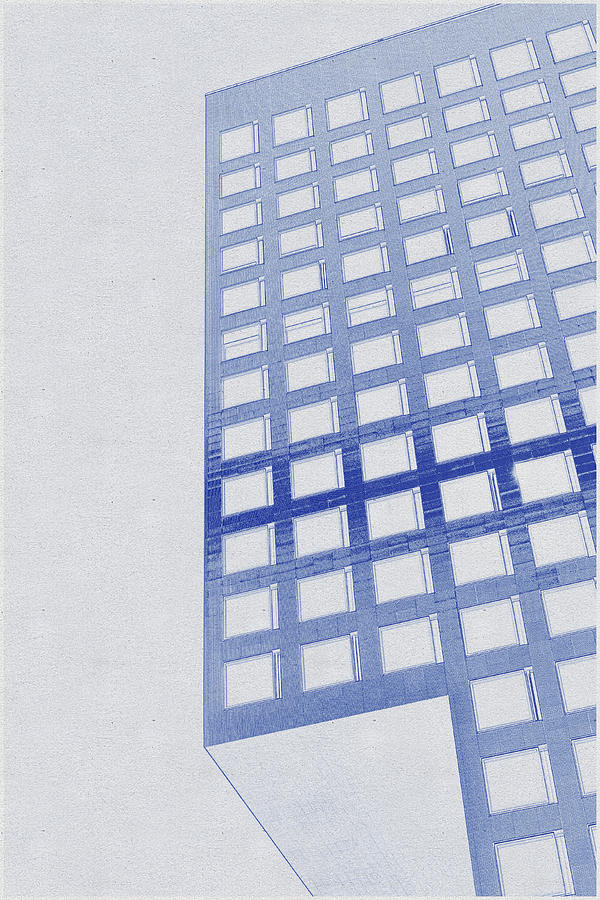 Blueprint Drawing Of Frankfurt, Germany 2 Digital Art