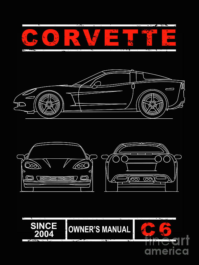 Car Photograph - Blueprint Of The Corvette C6 by Mark Rogan