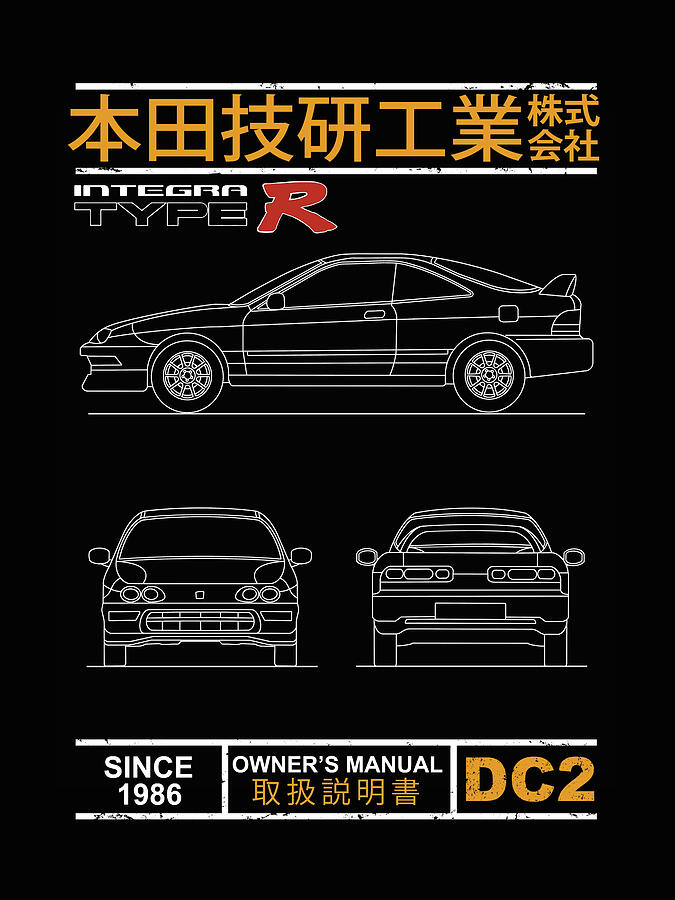 Blueprint of the Integra Type R Photograph by Mark Rogan - Pixels