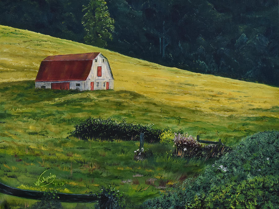 Blueridge Barn Painting by William Dickgraber