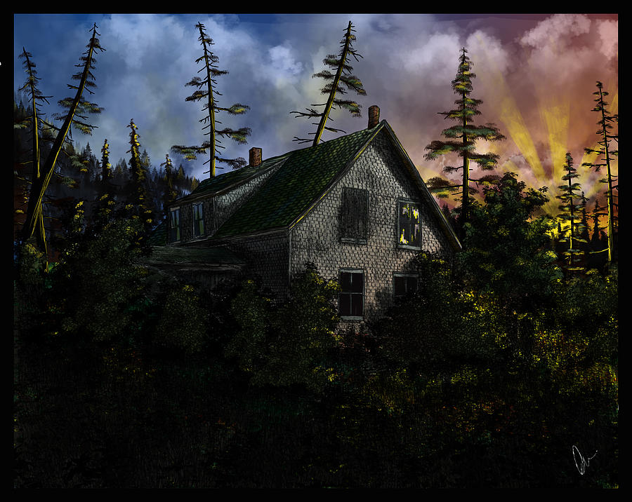 Blues Mills Farmhouse, Nova Scotia Mixed Media by Jonathan Baldock