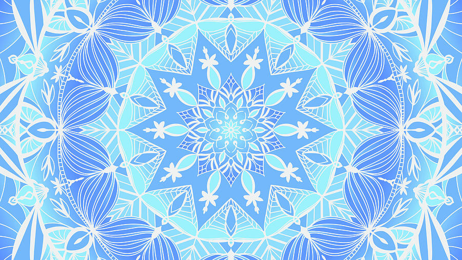 Blues of a Mandala Digital Art by Angie Tirado