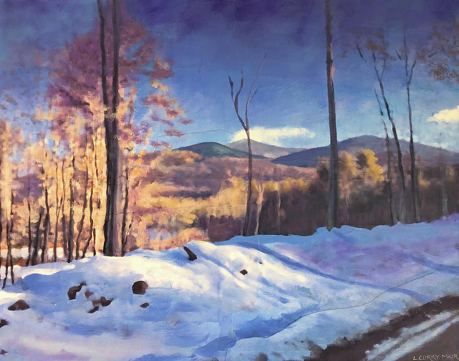 Blues of Winter Painting by Lisa Curry Mair