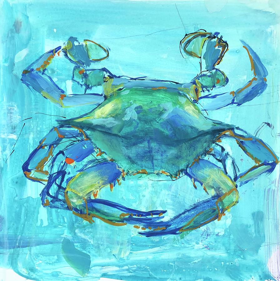 Bluesy Crab Painting by Andrea Lee | Fine Art America