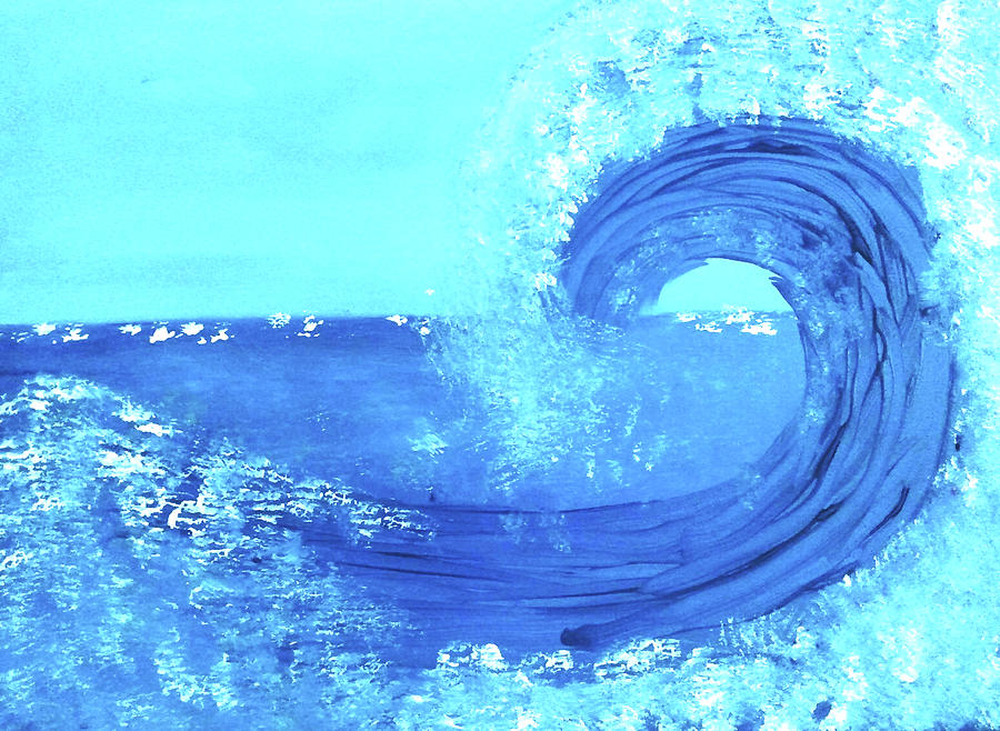 BlueWave Painting by Anna Adams