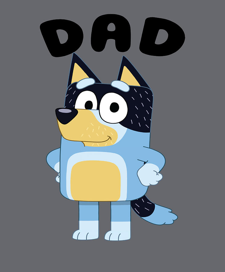 Bluey Dad Unisex Simple Vintage Digital Art by Noah Wong - Pixels