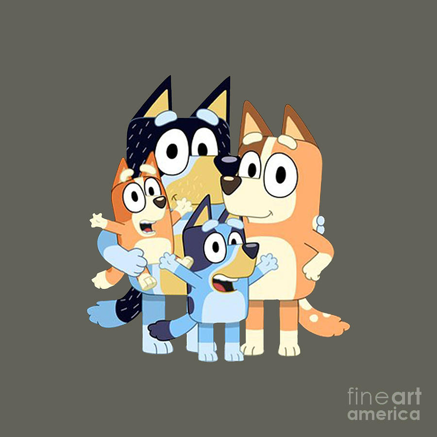 Bluey - Family Dogs Drawing by David R Hardaway | Pixels