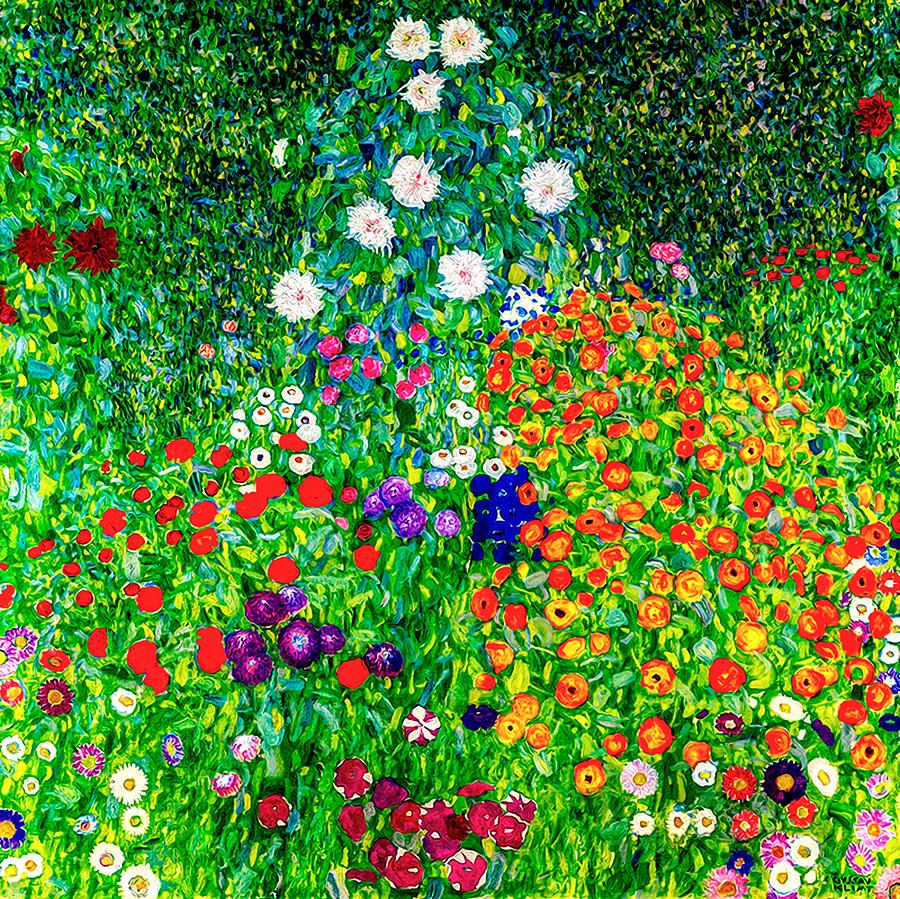 Gustav Klimt Painting - Blumengarten Flower Garden by Vladimir Lomaev