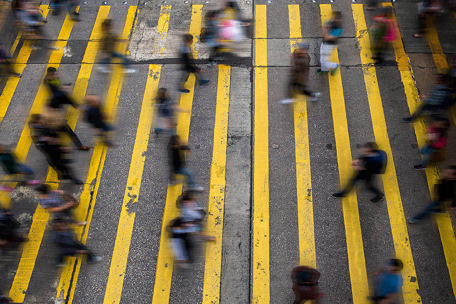 Blurred motion on city street, Hong Kong Photograph by Phung Huynh Vu Qui