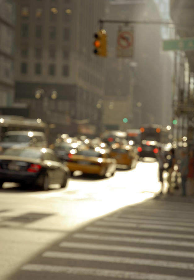 Blurred New York city street with cars Photograph by Lyn Holly Coorg