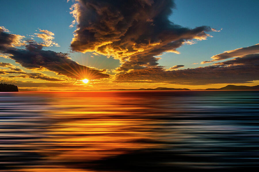Blurred Rosario Strait Sunset Digital Art