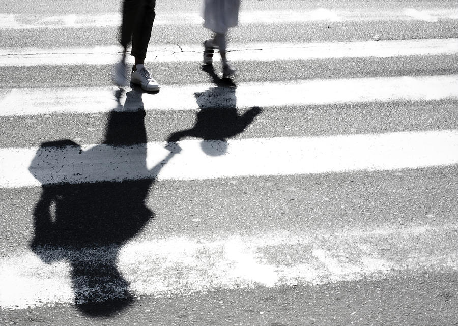 Blurry shadow of mother and child crossing the street Photograph by AlexLinch Blurry shadow of mother and child crossing the street Photograph by AlexLinch