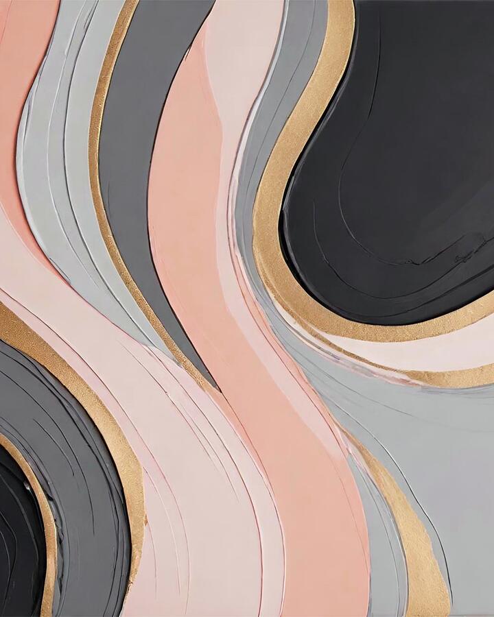 Blush Pink and Metallic Gold Abstract #1 Digital Art by Bonnie Bruno