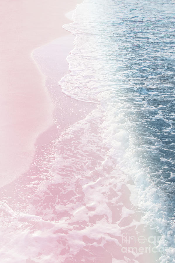 Blush Pink Blue Ocean Dream Waves #2 #water #decor #art Mixed Media by ...