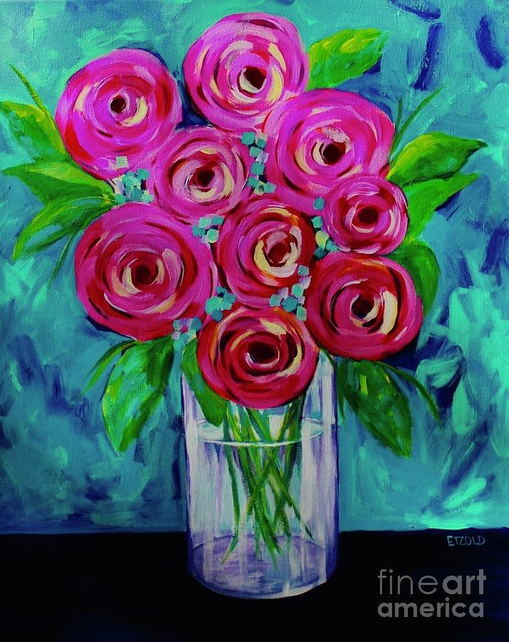 Blushing Blossoms Painting by Melinda Etzold