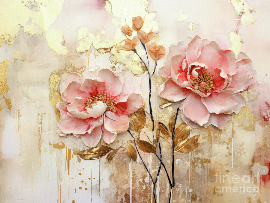 Blushing Roses Painting by Tina LeCour