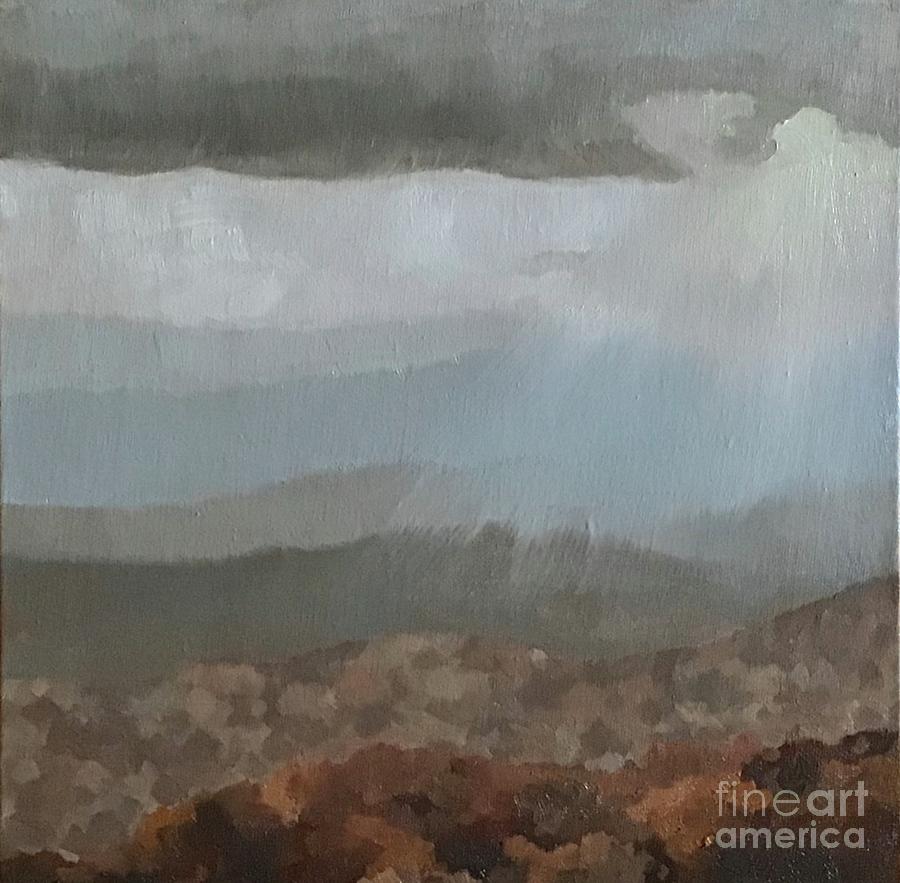 Blustery Mountain Painting by Anne Marie Brown