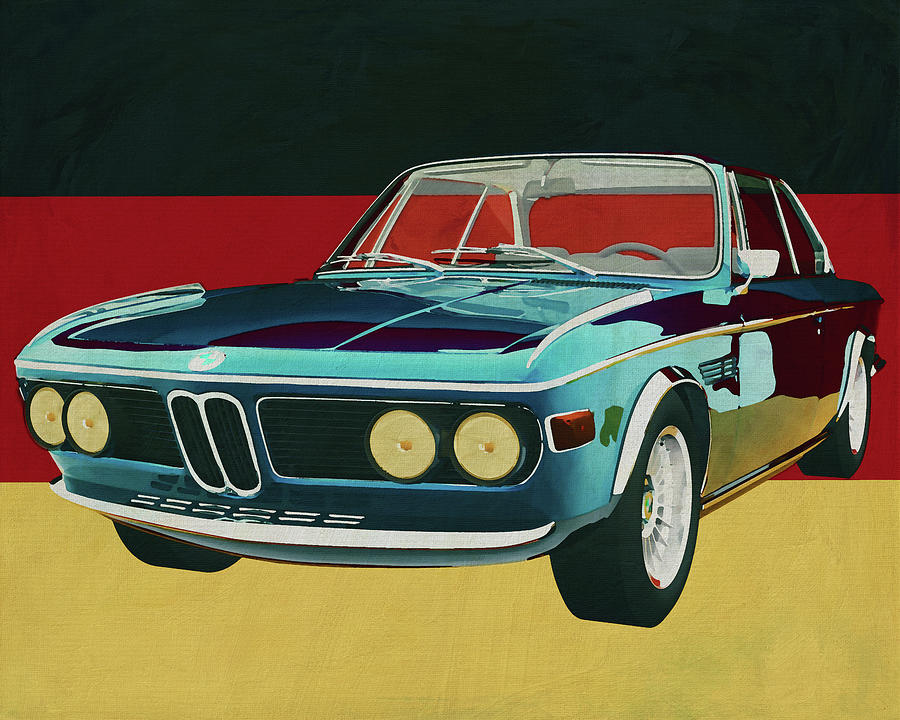 BMW 3.0 CSI 1971 a typical German car Painting by Jan Keteleer
