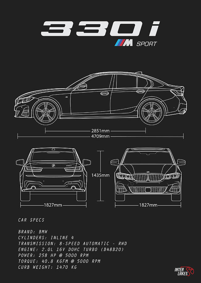 Bmw I M Sport G Blueprint Interlakes Digital Art By Interlakes Fine Art America