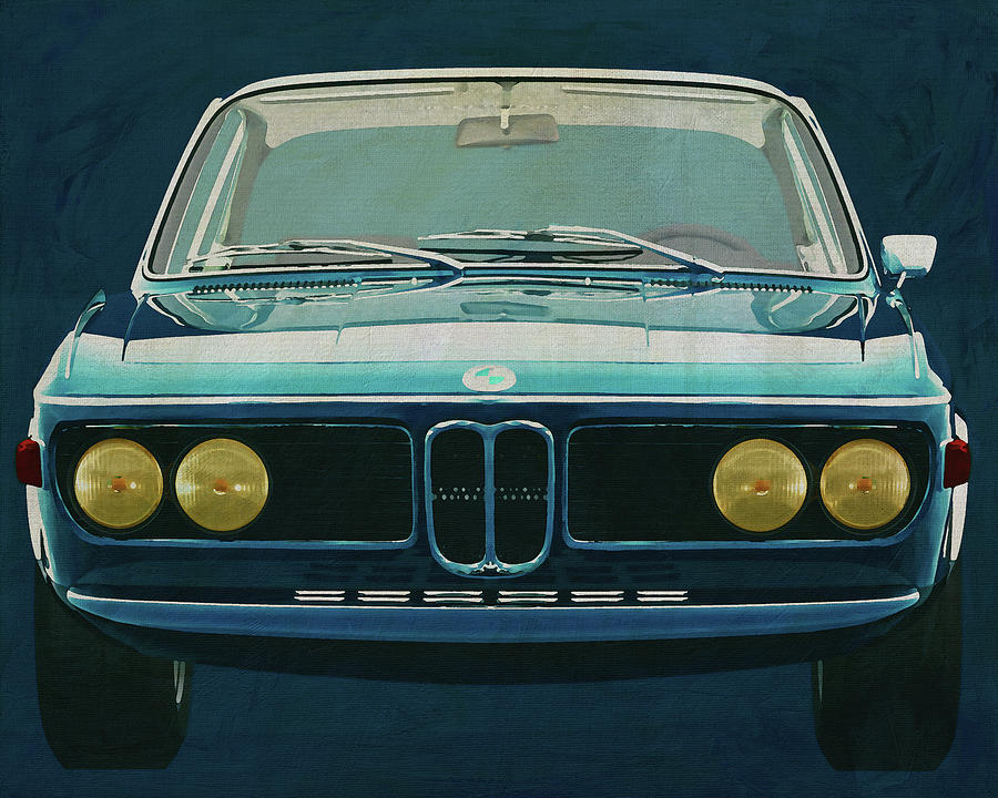 BMW CSI 3.0 painting seen from the front Painting by Jan Keteleer